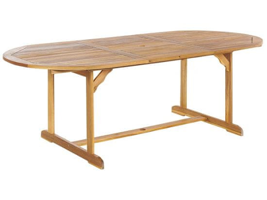 Beliani Zahradní stůl světlé dřevo 160/220 x 100 cm MAUI