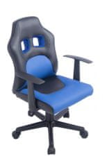 BHM Germany Dětská kancelářská židle Fun, syntetická kůže, černá / modrá