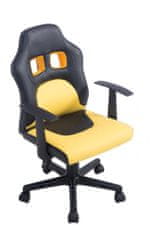 BHM Germany Dětská kancelářská židle Fun, syntetická kůže, černá / žlutá