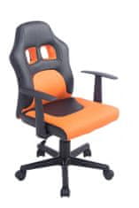 BHM Germany Dětská kancelářská židle Fun, syntetická kůže, černá / oranžová