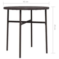Greatstore Čajový stolek hnědý 45 cm polyratan