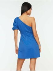 Trendyol Modré dámské krátké asymetrické šaty Trendyol XL
