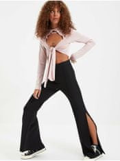 Trendyol Černé dámské flared fit kalhoty s rozparkem Trendyol XL