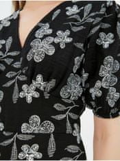 Trendyol Černé dámské květované krátké šaty Trendyol M