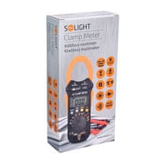Solight klešťový multimetr, max. AC 600V/600A, max. DC 600V, test diody, bzučák, odpor, teplota, V50