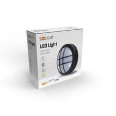 Solight LED venkovní osvětlení kulaté s mřížkou, 13W, 910lm, 4000K, IP65, 17cm, černá, WO753