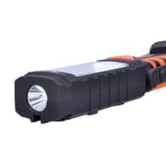Solight multifunkční nabíjecí LED lampa, 3W COB, 250 + 40lm, Li-Ion, USB, černooranžová, WM16