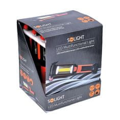 Solight LED multifunkční světlo, 180+70lm, 3W COB + 1W LED, klip, magnet, flexibilní, 3x AAA, WL112