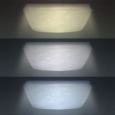 Solight LED stropní světlo Star, čtvercové, 24W,2400lm, dálkové ovládání, 37cm, WO762