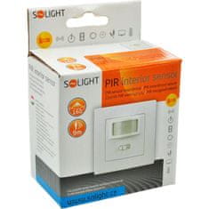 Solight PIR senzor interiérový, do krabičky od vypínačů, funkce zapnutí-vypnutí senzoru, bílý, WPIR01