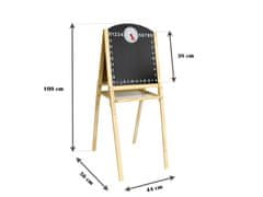 Leomark Dvojitý stojan s hodinami a magnetickými písmeny - nastavitelná výška 259