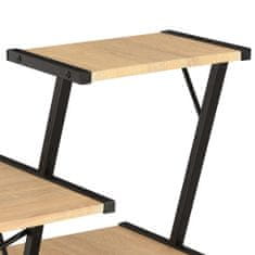 Vidaxl Psací stůl s poličkami černý a dubový odstín 116 x 50 x 93 cm