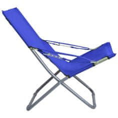 Greatstore Skládací plážové židle 2 ks textil modré