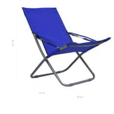 Greatstore Skládací plážové židle 2 ks textil modré