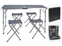 ProGarden Kempingový nábytek stůl + 4 židle skládací REDCLIFFS