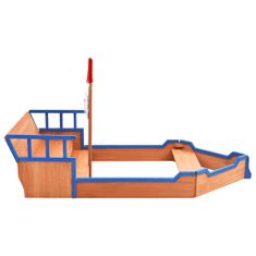 Vidaxl Pískoviště pirátská loď jedlové dřevo 190 x 94,5 x 136 cm