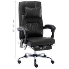 Greatstore Masážní kancelářská židle černá umělá kůže