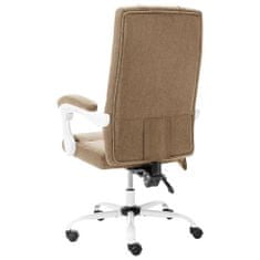 Greatstore Masážní kancelářská židle taupe textil