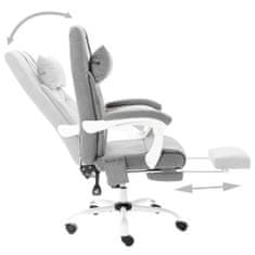Greatstore Masážní kancelářská židle šedá textil