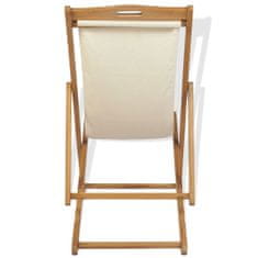 Vidaxl Kempingová židle teak 56 x 105 x 96 cm krémová