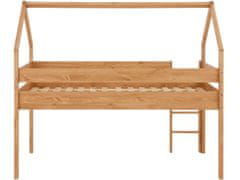 Danish Style Domečková patrová postel Less,142 cm, dřevo 