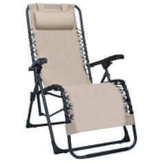 shumee Krémová textilní skládací židle na terasu vidaXL