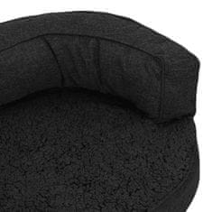 shumee Ergonomický pelíšek pro psy 75 x 53 cm lněný vzhled flís černý