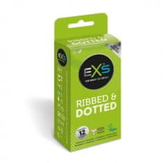 EXS Ribbed & Dotted Condoms 12 ks, kondomy s vroubky a výstupky