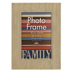 Innova Dřevěný fotorámeček 10x15 cm s vyřezaným detailem Family
