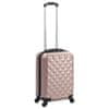 Skořepinový kufr na kolečkách růžově zlatý ABS