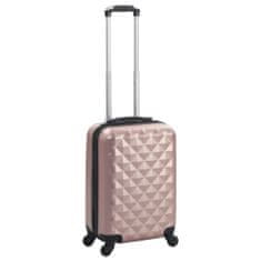 shumee Skořepinový kufr na kolečkách růžově zlatý ABS