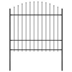 Vidaxl Zahradní plot s hroty ocel (1,5–1,75) x 1,7 m černý