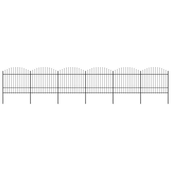 Vidaxl Zahradní plot s hroty ocel (1,5–1,75) x 10,2 m černý