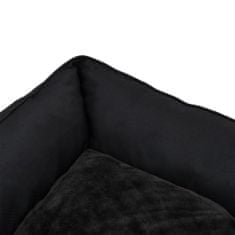 Greatstore Pelíšek pro psy černý 65 x 50 x 20 cm lněný vzhled flís