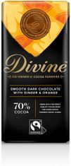 DIVINE Divine hořká čokoláda se zázvorem a pomerančem, 70 % kakaa, 90 g