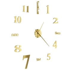 Vidaxl 3D Nástěnné hodiny s moderním designem 100 cm XXL zlaté