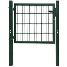 Vidaxl 2D plotová branka (jednokřídlá), zelená,106 x 130 cm