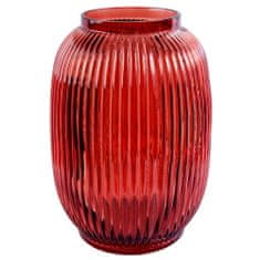 Lene Bjerre Skleněná váza STRIA, červená, 20 cm