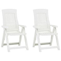 shumee vidaXL Skládací zahradní židle, 2 ks, plast, bílá
