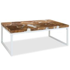 shumee Konferenční stolek teak a pryskyřice 110 x 60 x 40 cm