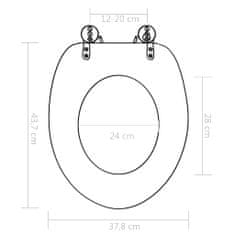 Vidaxl WC sedátko s funkcí pomalého sklápění MDF motiv porcelánu