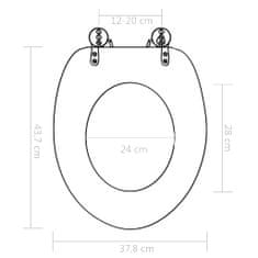 Vidaxl WC sedátko s funkcí pomalého sklápění MDF motiv vodních kapek