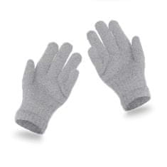 NANDY Dětské zimní rukavice s pěti prsty pro děti 3-6 let - světle šedá