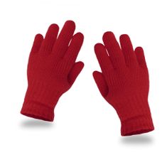NANDY Dětské zimní rukavice s pěti prsty pro děti 3-6 let - Červené