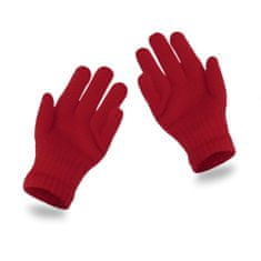 NANDY Dětské zimní rukavice s pěti prsty pro děti 3-6 let - Červené