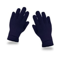 NANDY Dětské zimní rukavice s pěti prsty pro děti 3-6 let - námořnictvo