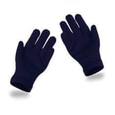 NANDY Dětské zimní rukavice s pěti prsty pro děti 3-6 let - námořnictvo