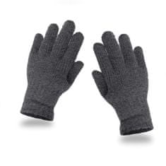 NANDY Dětské zimní rukavice s pěti prsty pro děti 3-6 let - tmavě šedá
