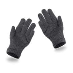 NANDY Dětské zimní rukavice s pěti prsty pro děti 3-6 let - tmavě šedá