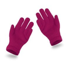 NANDY Dětské zimní rukavice s pěti prsty pro děti 3-6 let - růžový